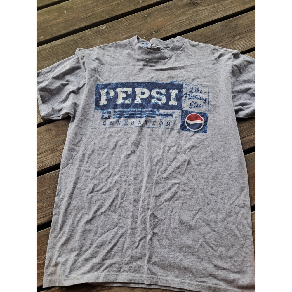 Vintage 90's ~ PEPSI Generation "Like Nothing Else" ~ L/XL Gray T-Shirt USA J4